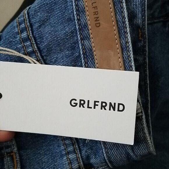 GRLFRND Payton Cross Over Cotton Denim High Rise Mini Skirt NEW Women's 25 - Picture 8 of 8